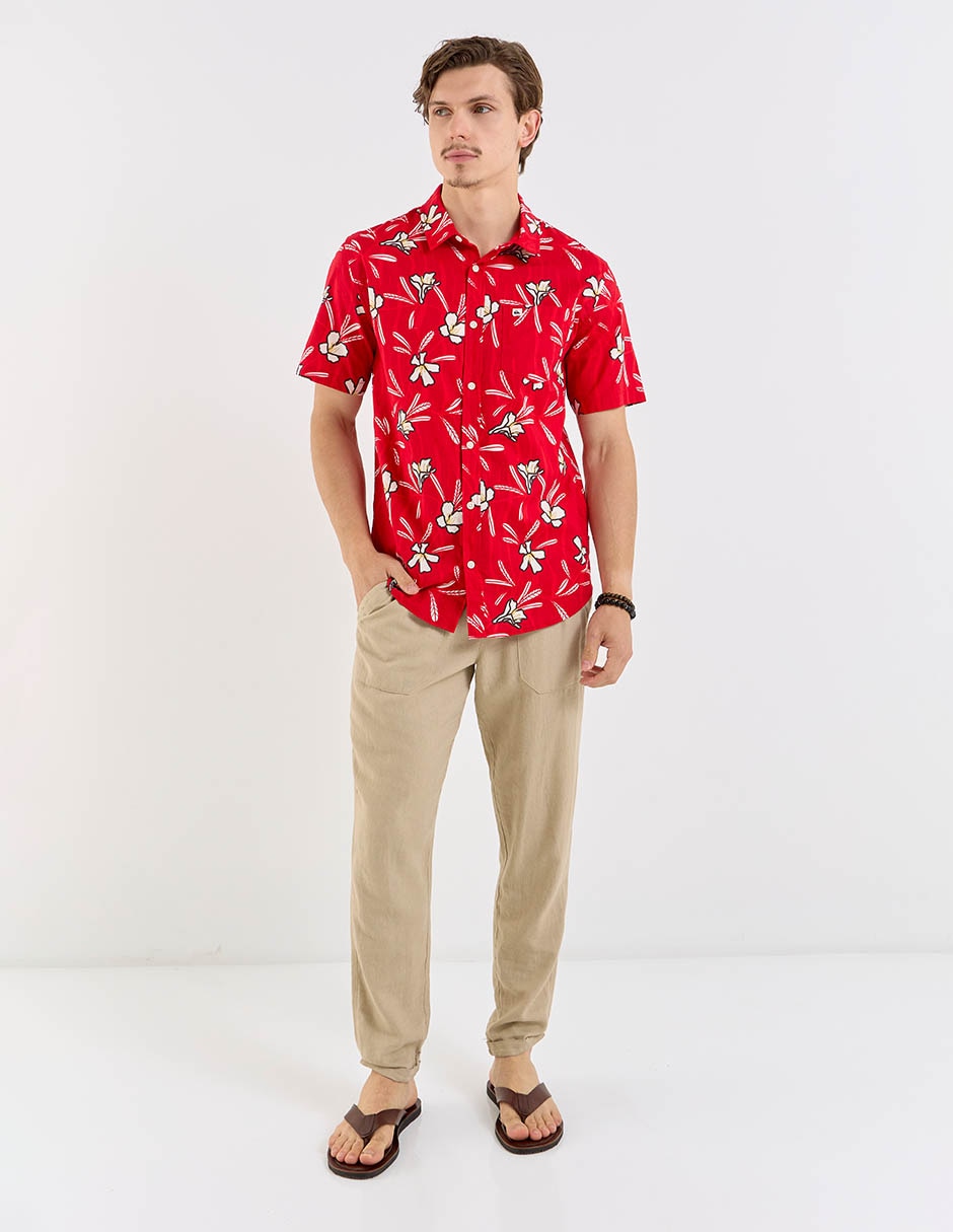 Camisa playa manga corta para hombre