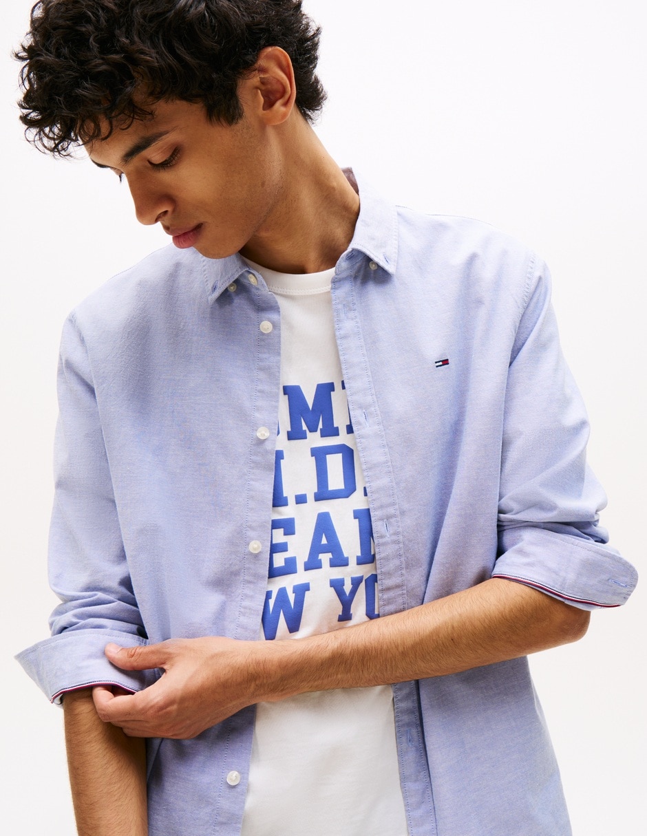 Camisa de algodón manga larga para hombre