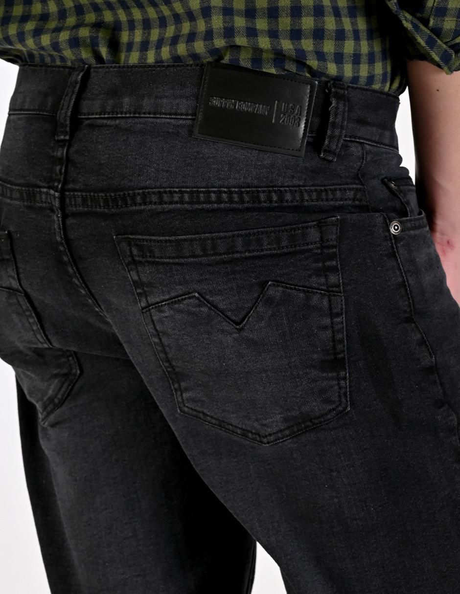 Jeans straight lavado whisker para hombre
