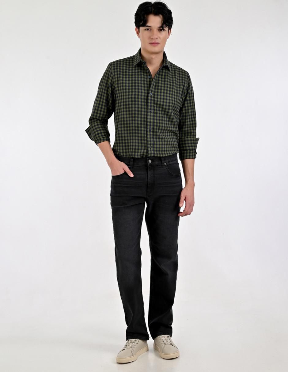 Jeans straight lavado whisker para hombre 8