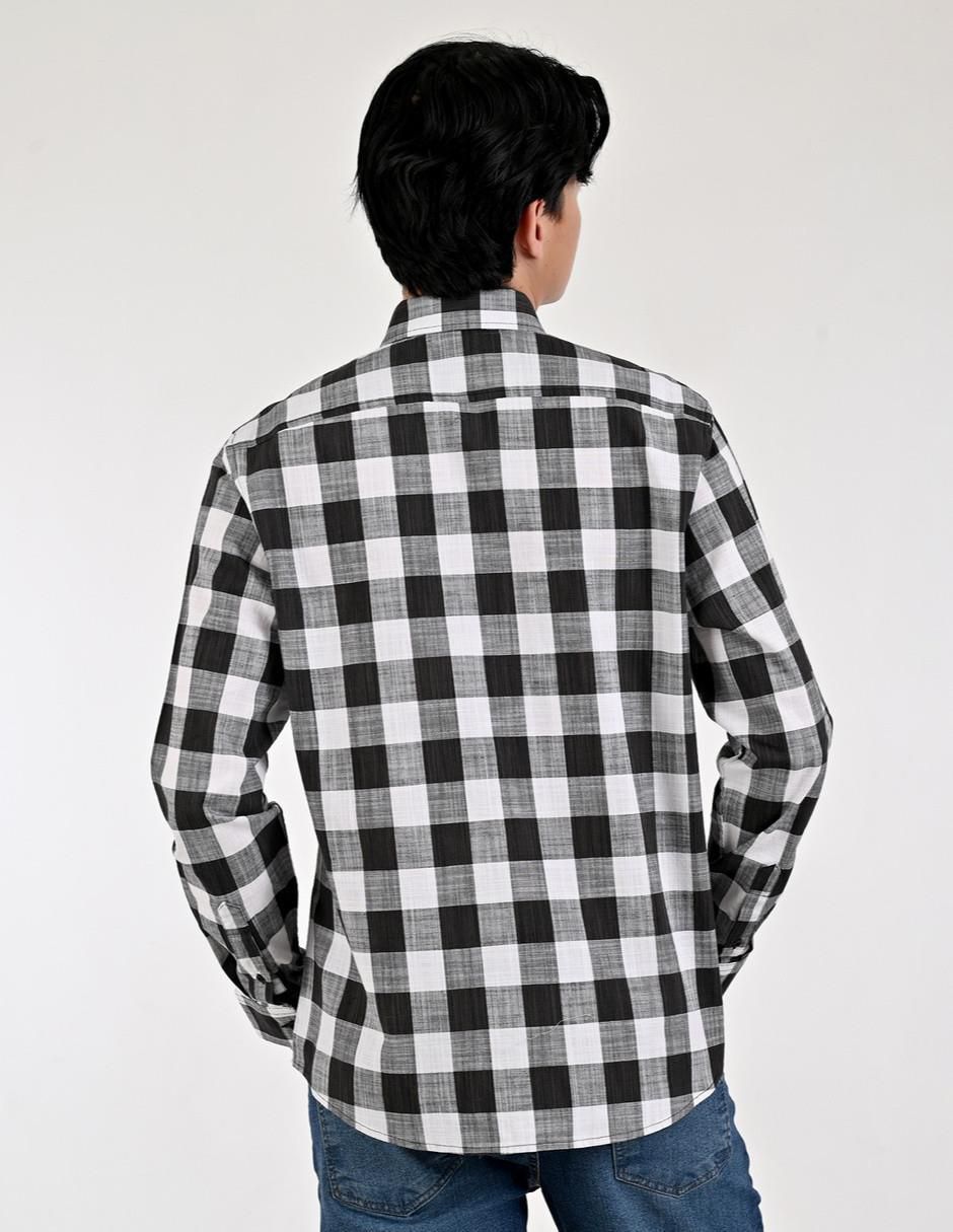 Camisa casual de algodón manga larga para hombre 7