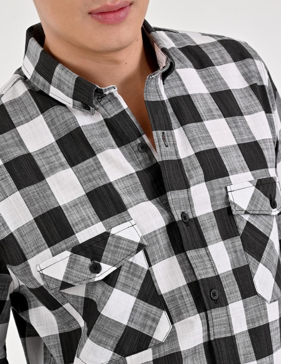Camisa casual de algodón manga larga para hombre 4