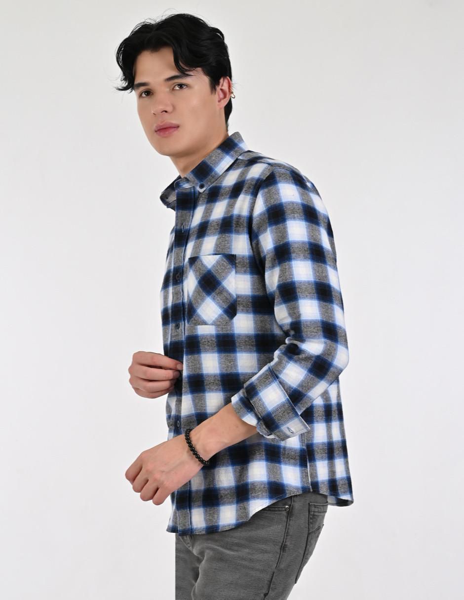 Camisa casual de algodón manga larga para hombre 5