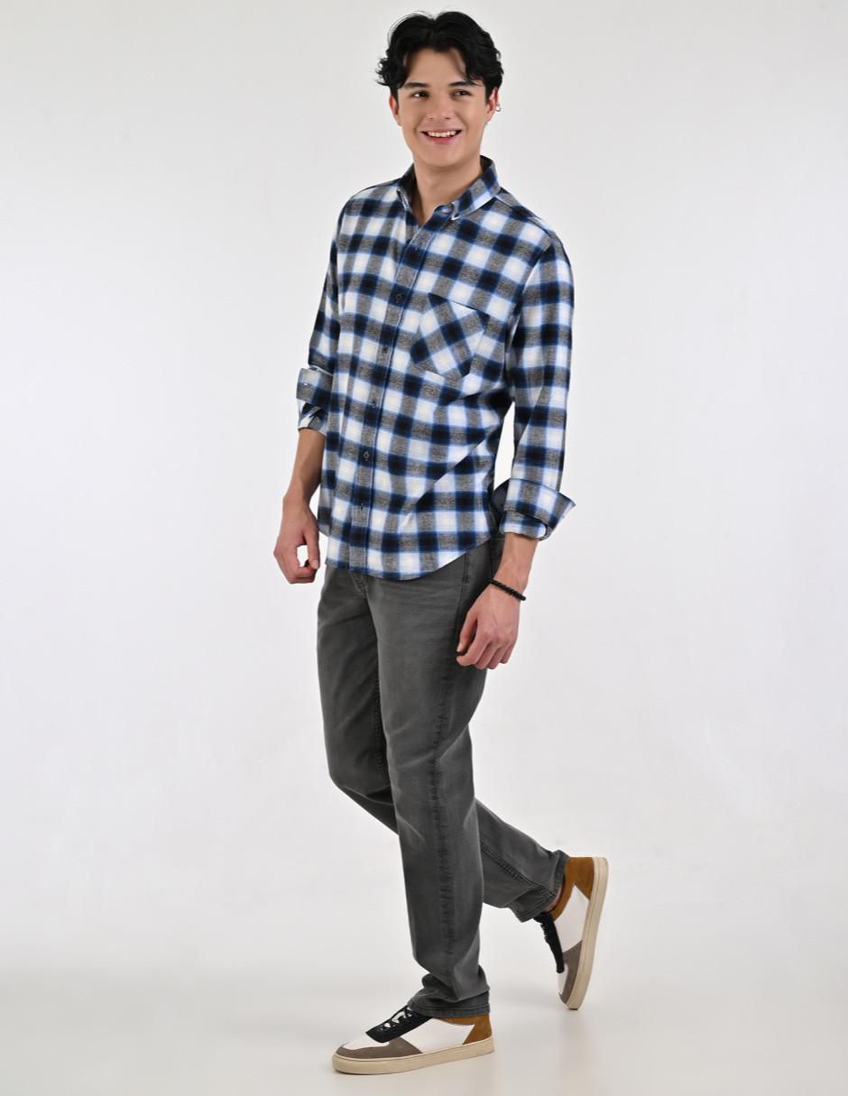 Camisa casual de algodón manga larga para hombre 9