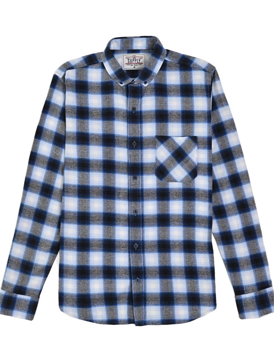 Camisa casual de algodón manga larga para hombre 6