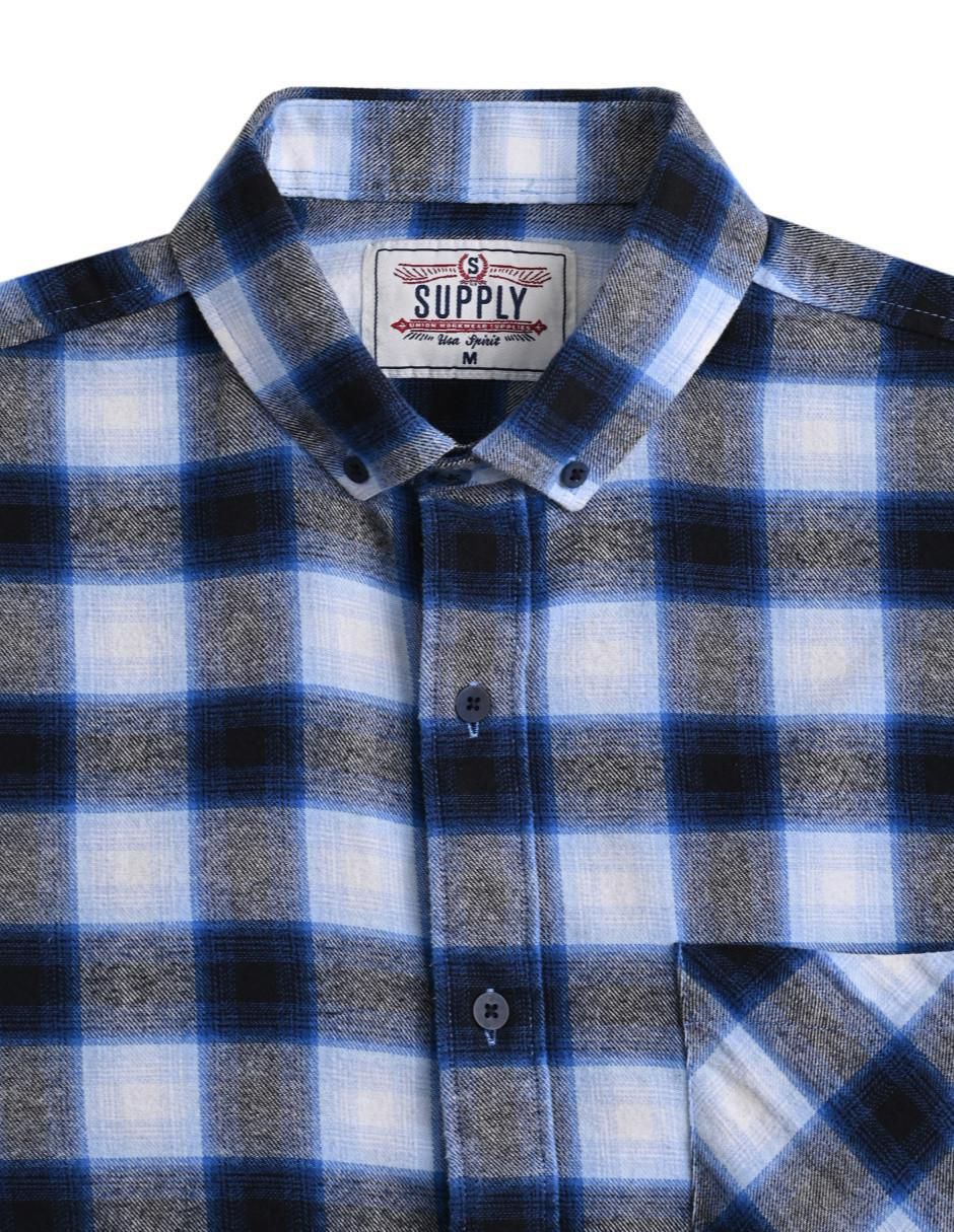 Camisa casual de algodón manga larga para hombre 7