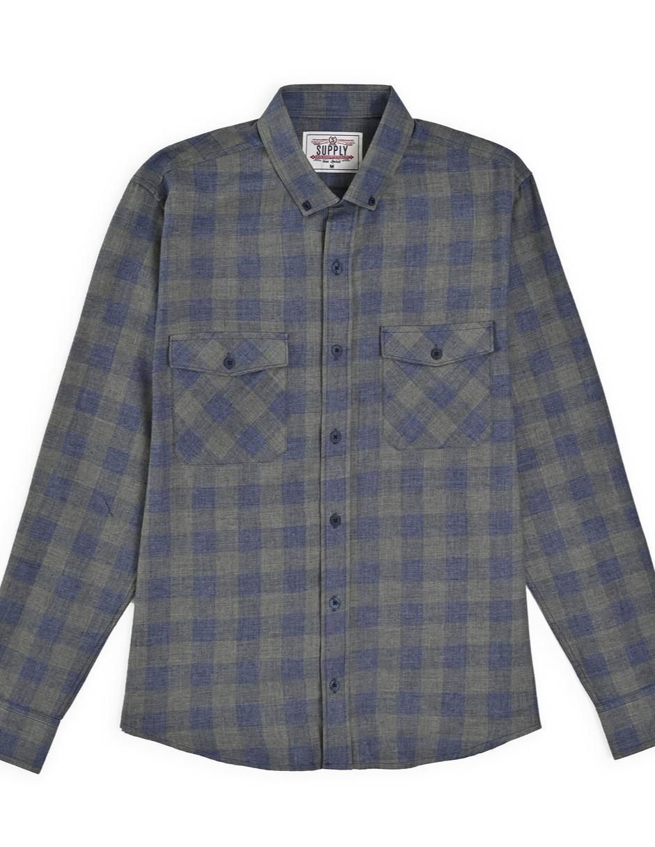 Camisa casual manga larga para hombre