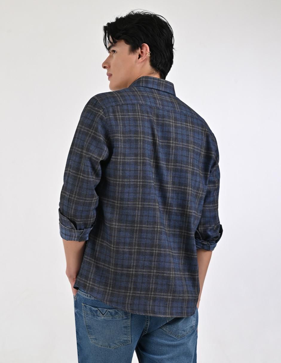 Camisa casual manga larga para hombre 6
