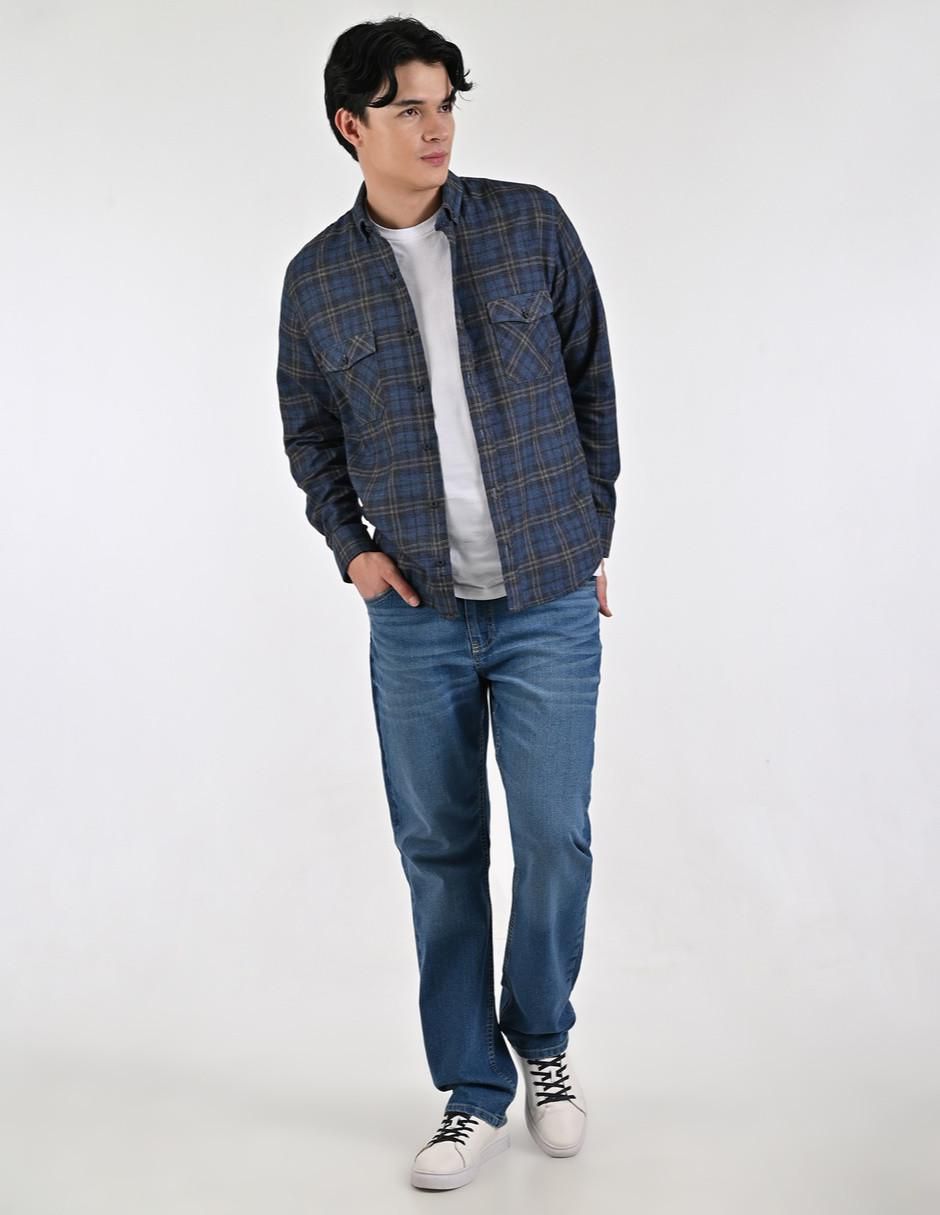Camisa casual manga larga para hombre