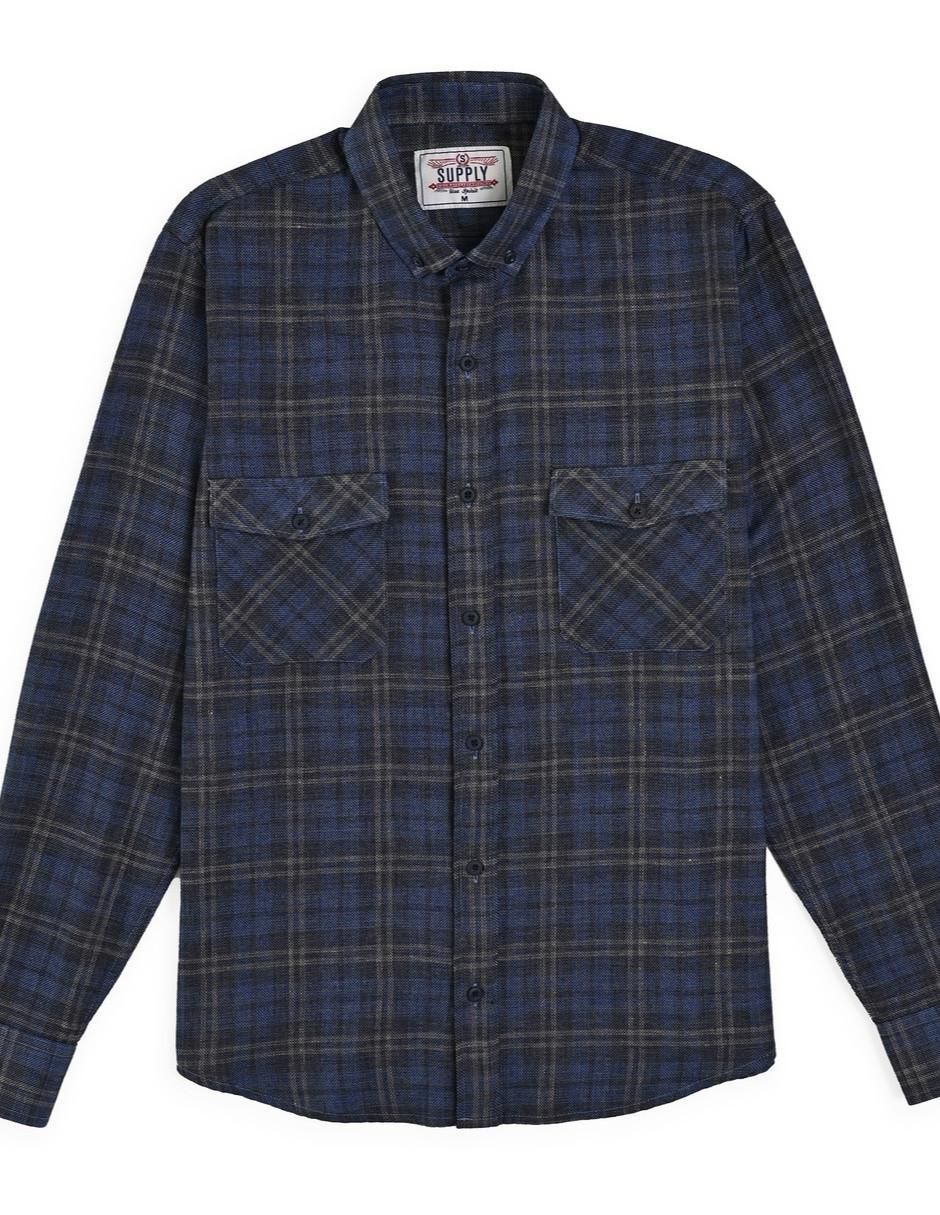 Camisa casual manga larga para hombre 7