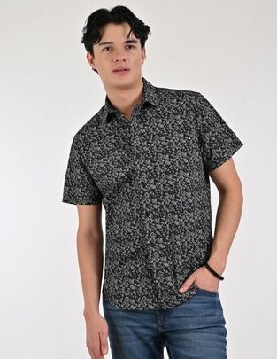 Camisa casual de algodón manga corta para hombre