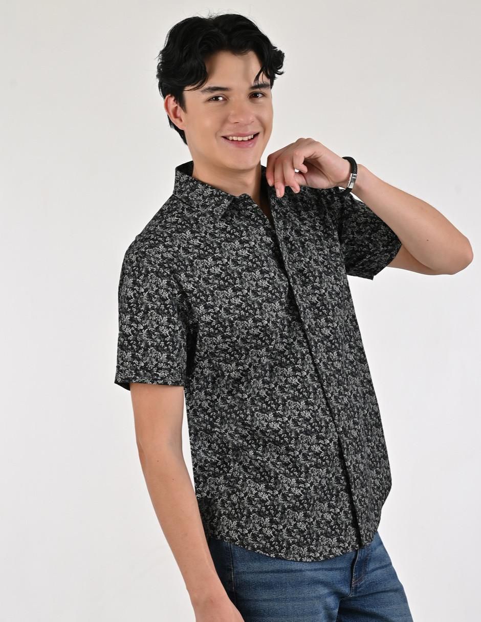 Camisa casual de algodón manga corta para hombre