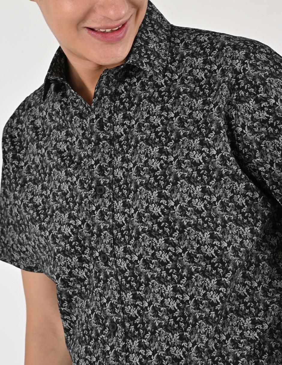 Camisa casual de algodón manga corta para hombre