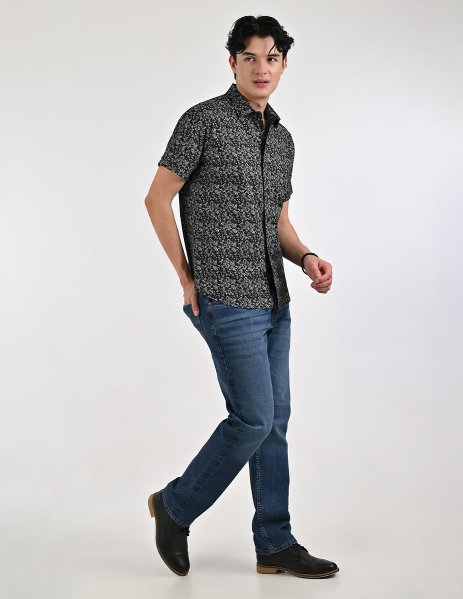 Camisa casual de algodón manga corta para hombre
