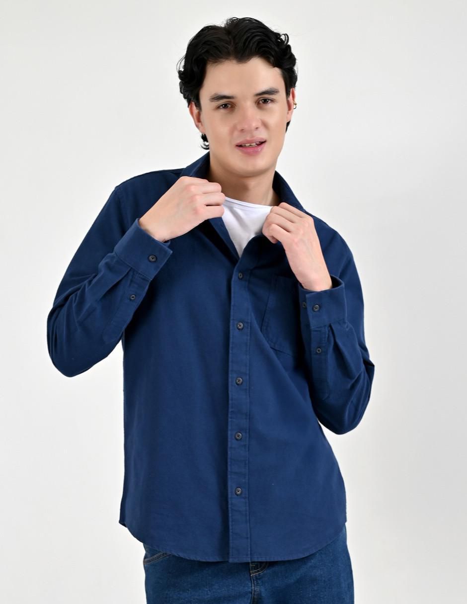 Camisa casual de algodón manga larga para hombre Camisa casual de algodón manga larga para hombre