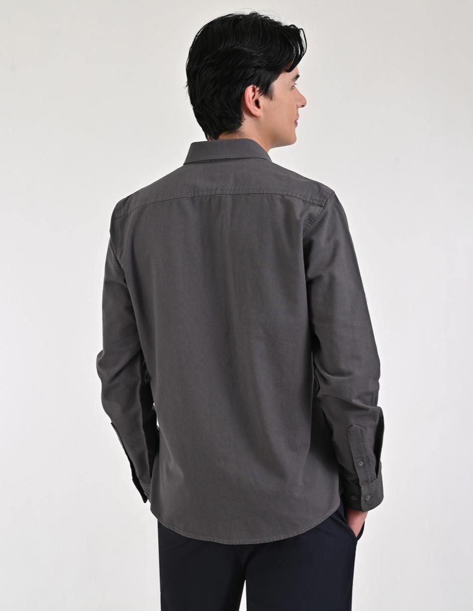 Camisa casual de algodón manga larga para hombre 6