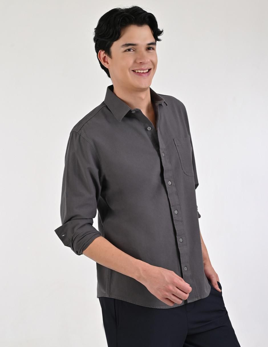 Camisa casual de algodón manga larga para hombre 5