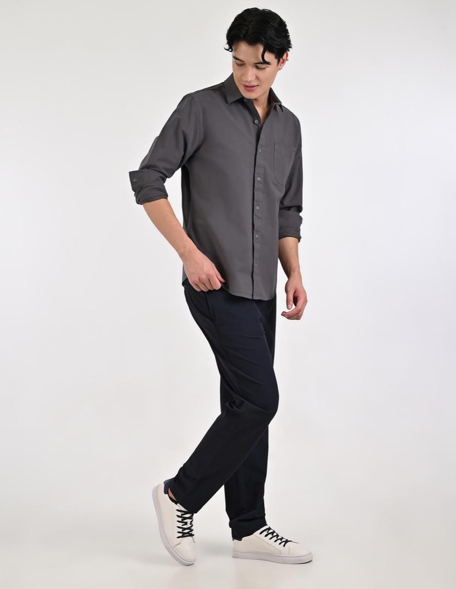 Camisa casual de algodón manga larga para hombre 2