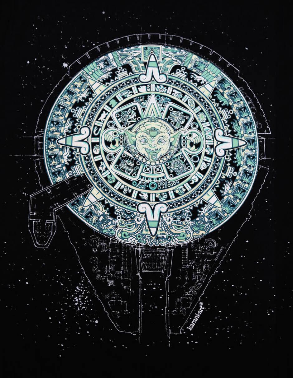 Playera Calavera Obsidiana cuello redondo para hombre 2