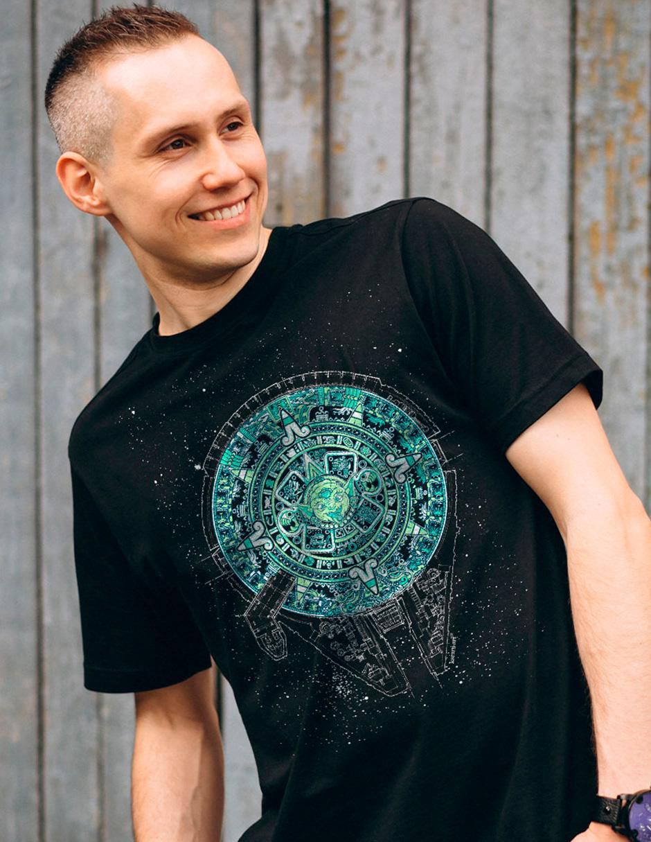 Playera Calavera Obsidiana cuello redondo para hombre 3