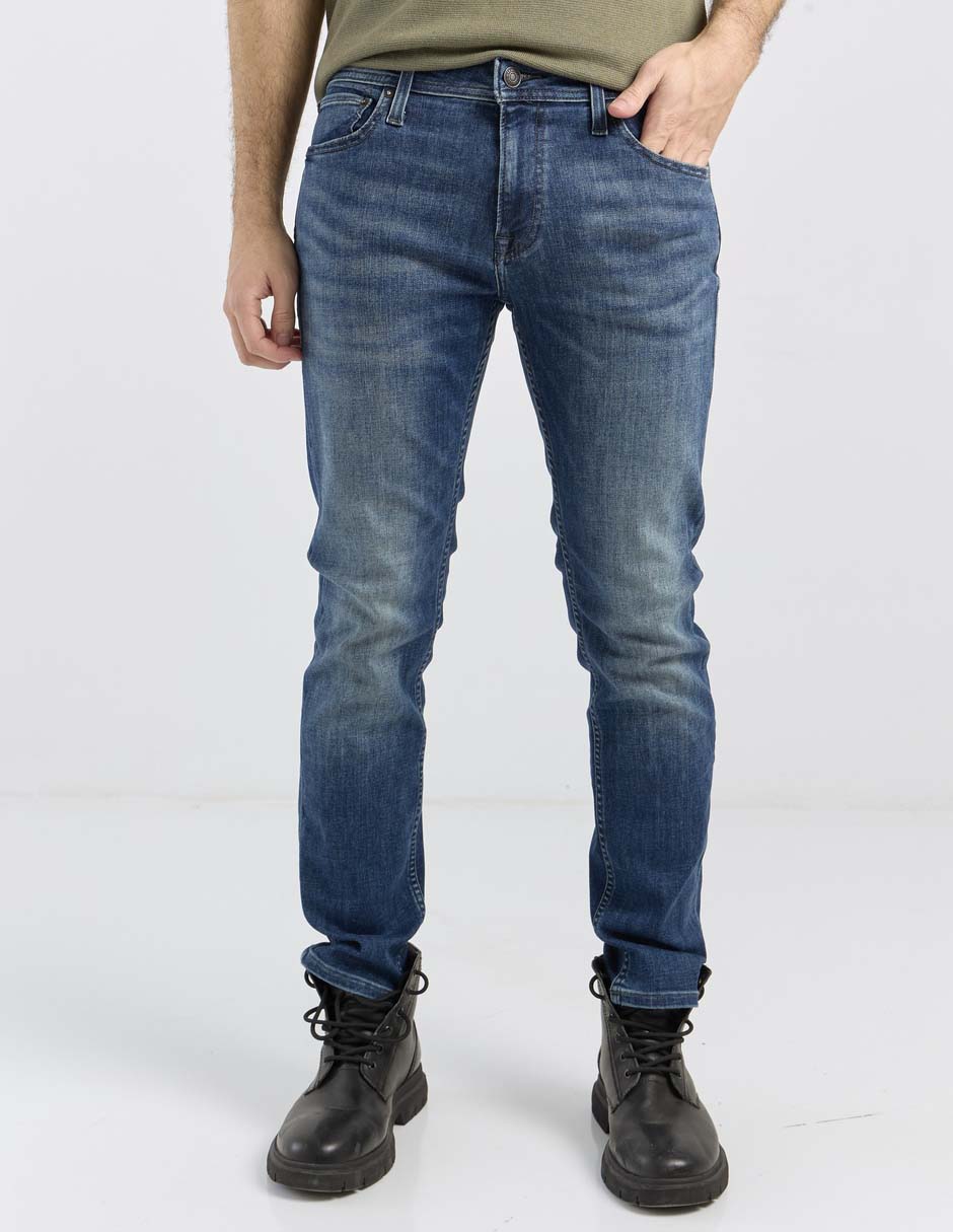 Jeans straight deslavado para hombre 1