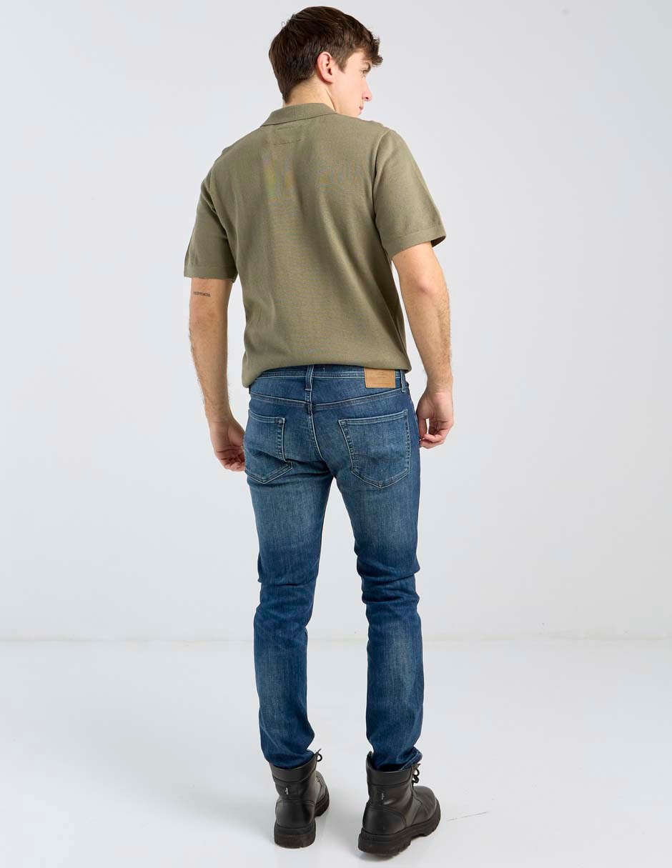 Jeans straight deslavado para hombre 5