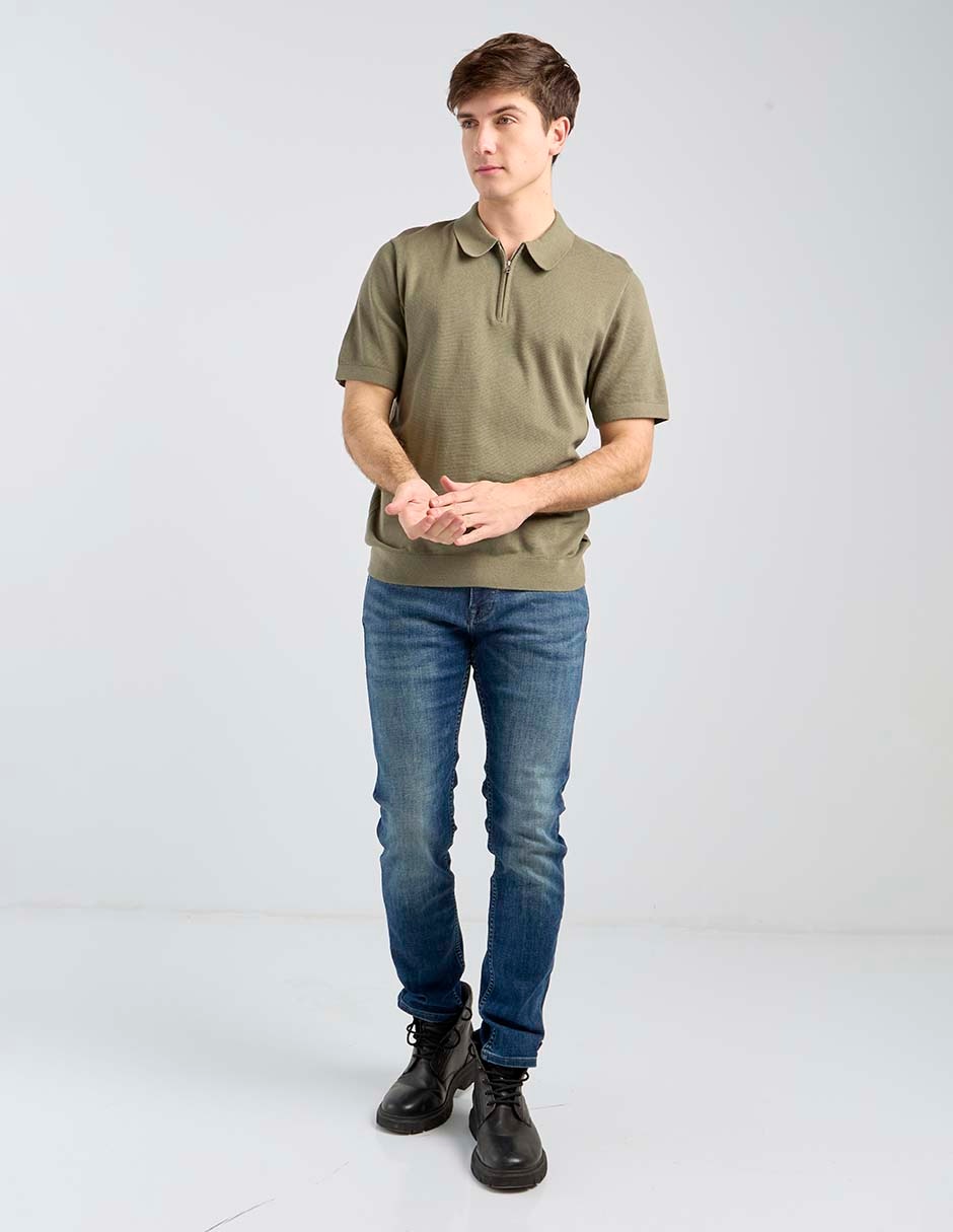 Jeans straight deslavado para hombre 6