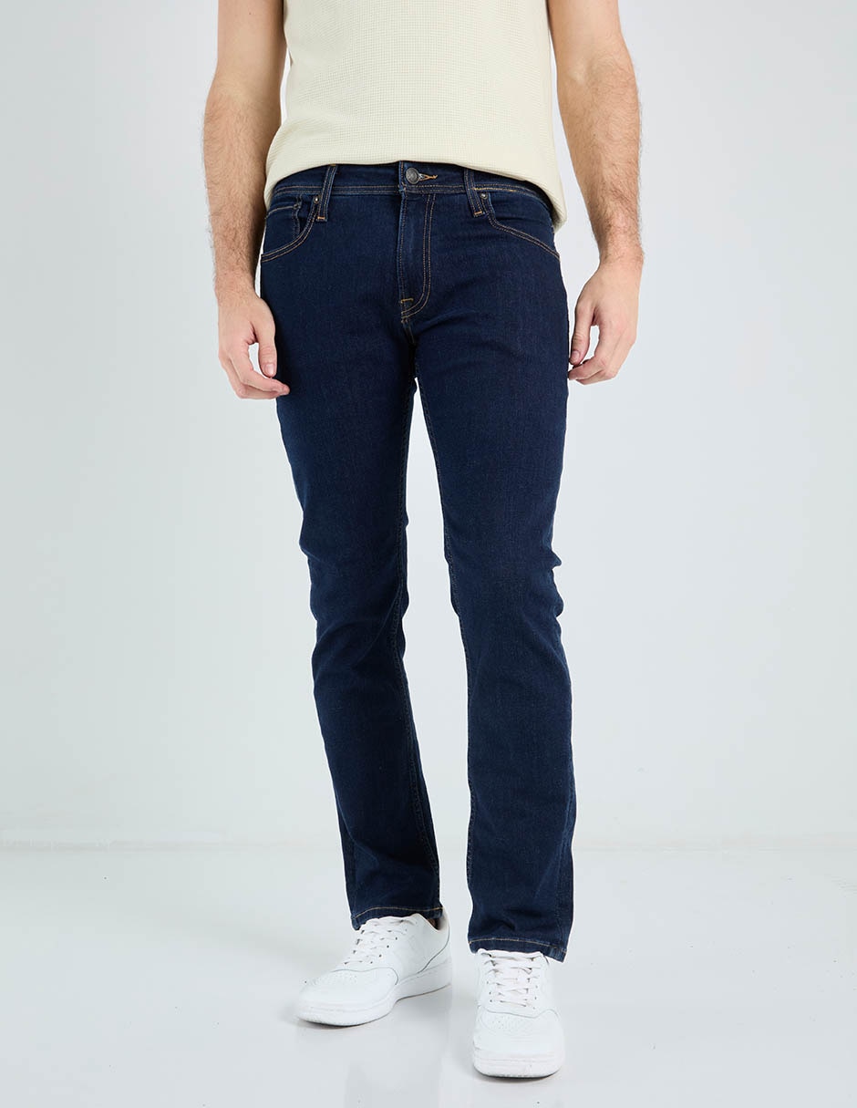 Jeans slim lavado obscuro para hombre 1