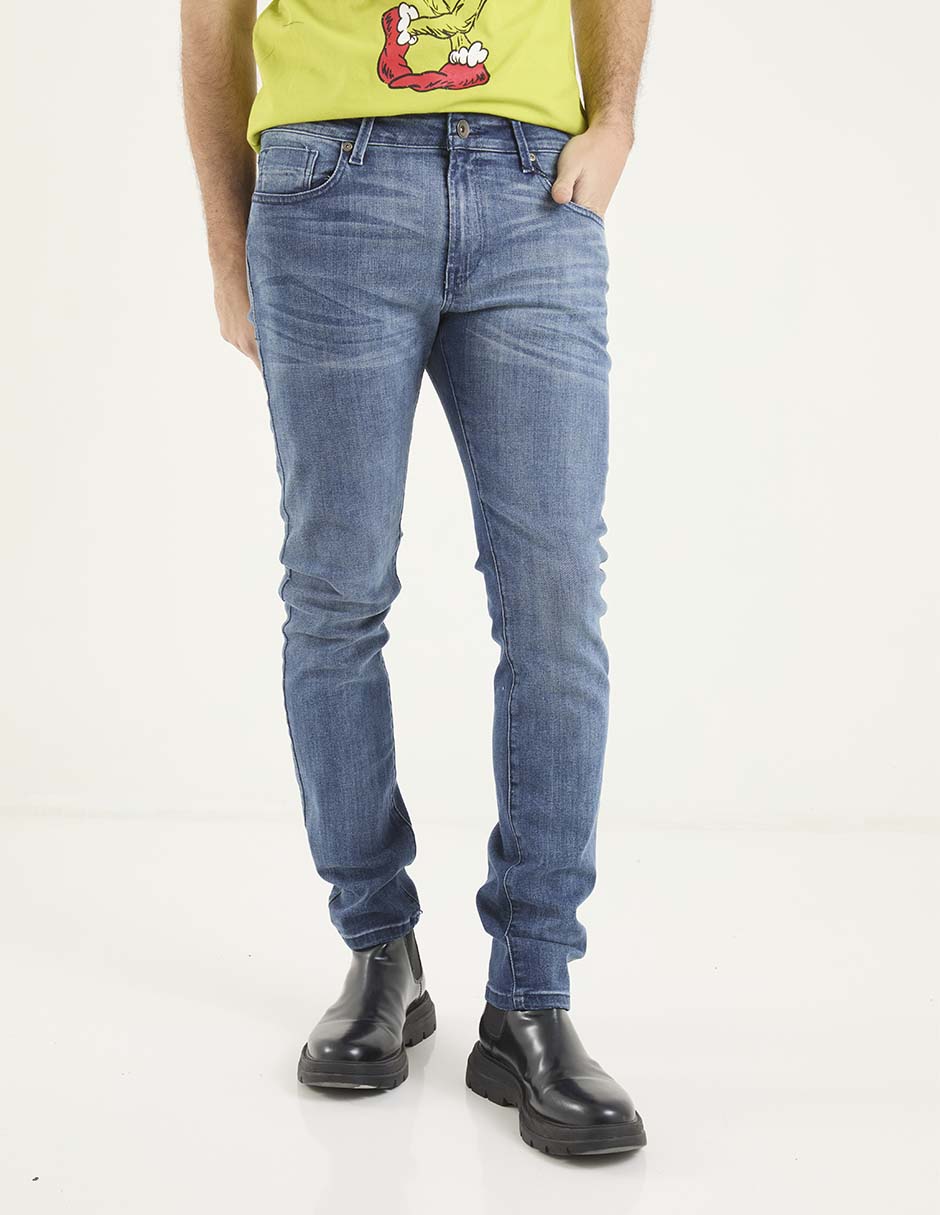 Jeans slim That's It deslavado para hombre