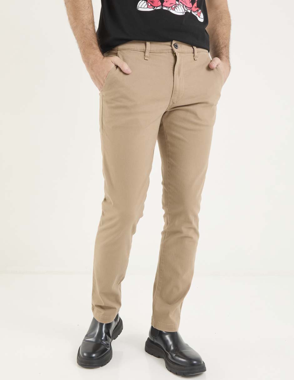 Pantalón casual chino slim de algodón para hombre 1