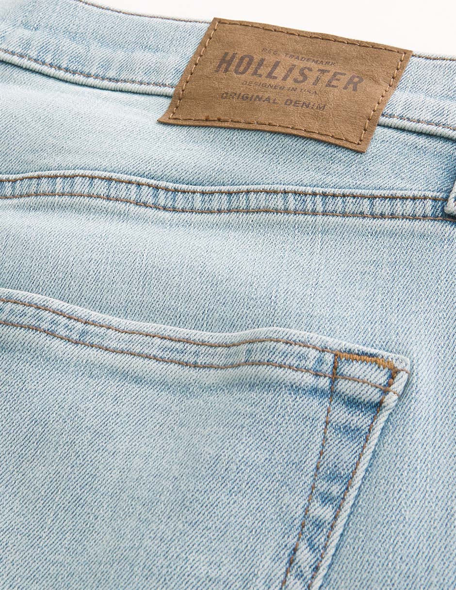 Jeans straight lavado claro para hombre