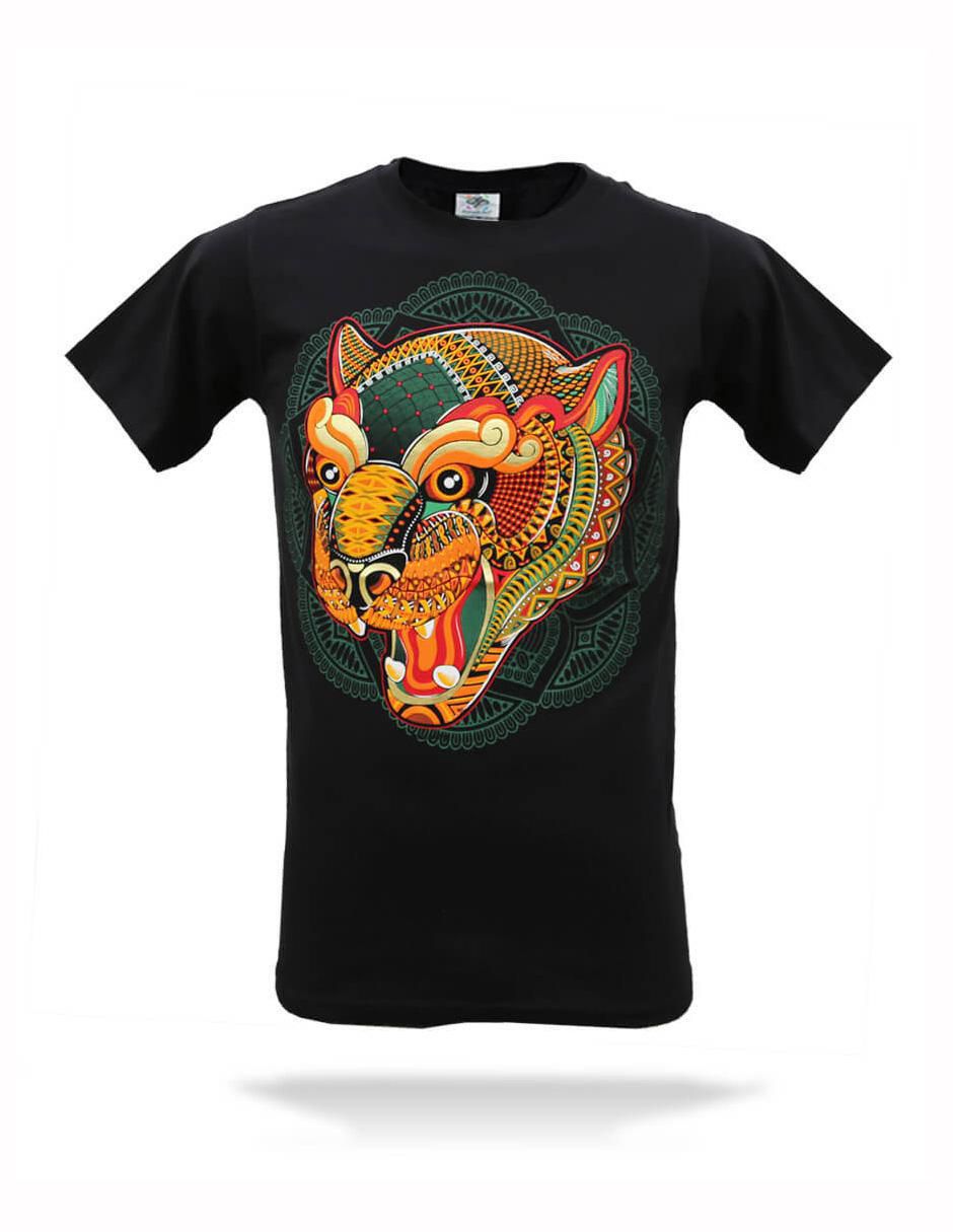 Playera jaguar zapoteco cuello redondo para hombre