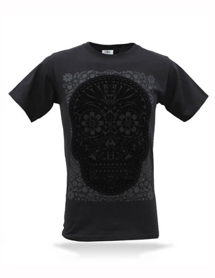 Playera Calavera Obsidiana cuello redondo para hombre Playera Calavera Obsidiana cuello redondo para hombre