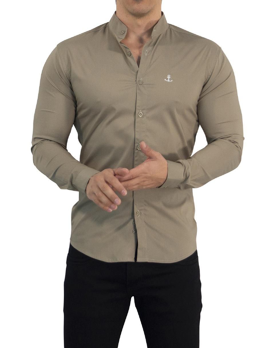 Camisa casual manga larga para hombre 8