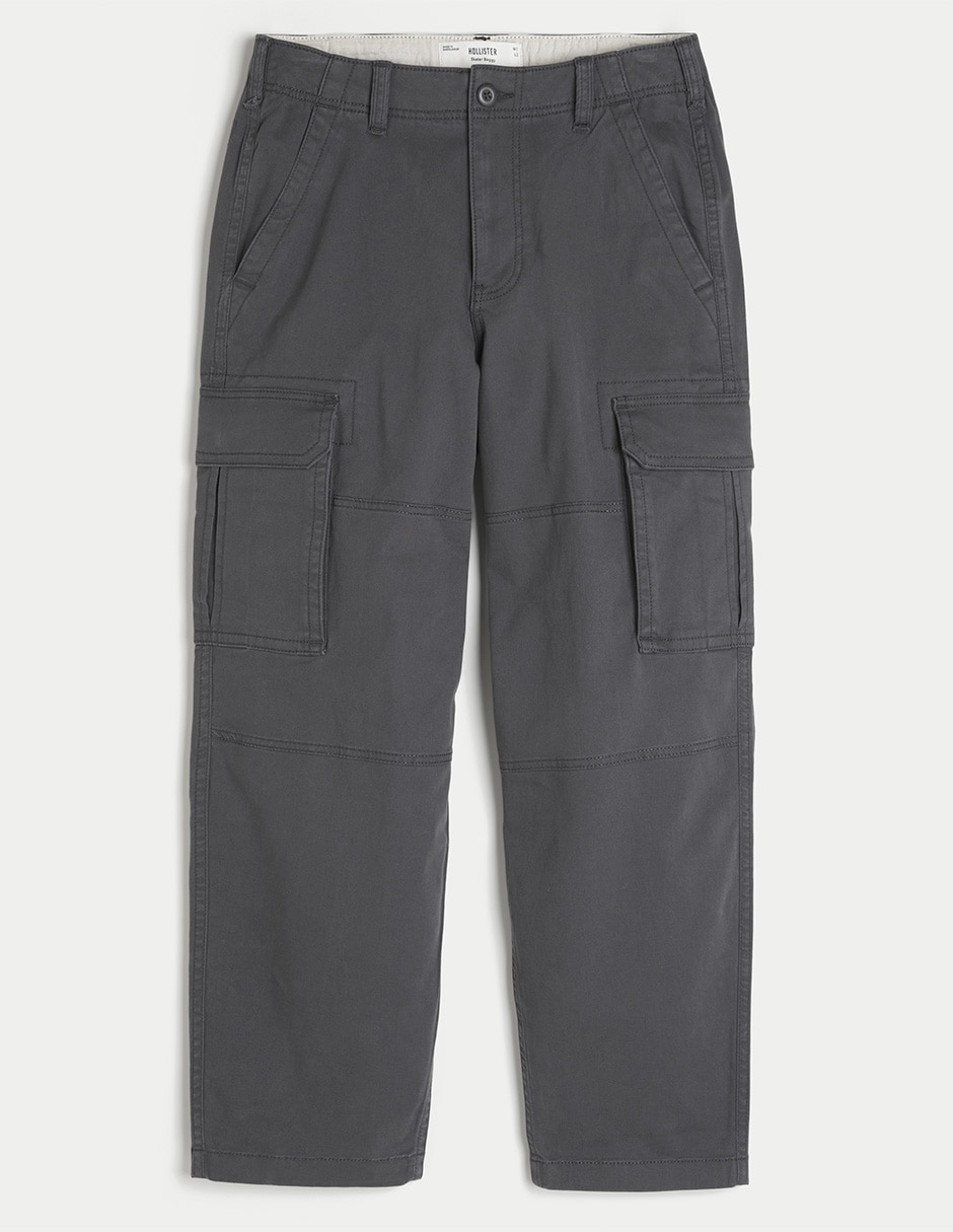 Pantaón cargo baggy Hollister de algodon para hombre