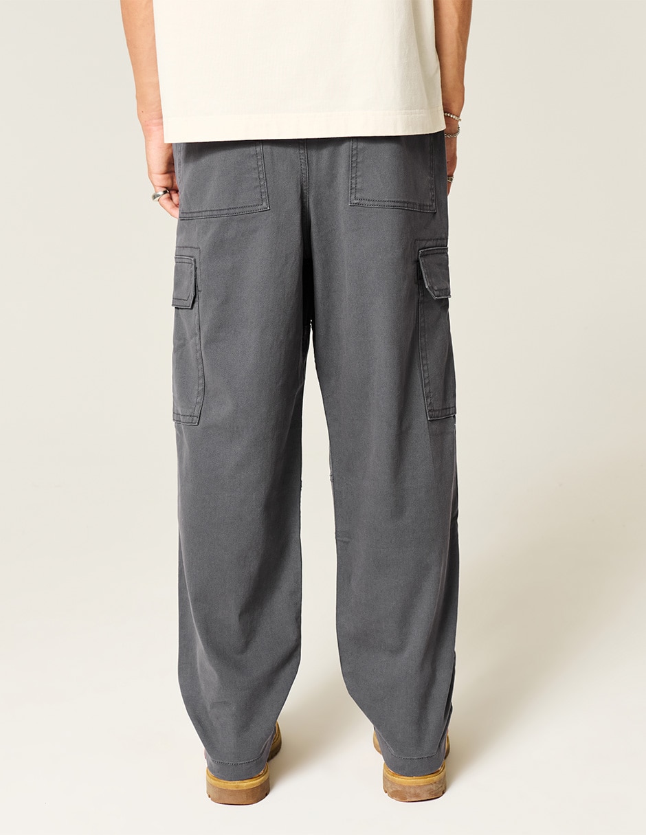 Pantaón cargo baggy Hollister de algodon para hombre