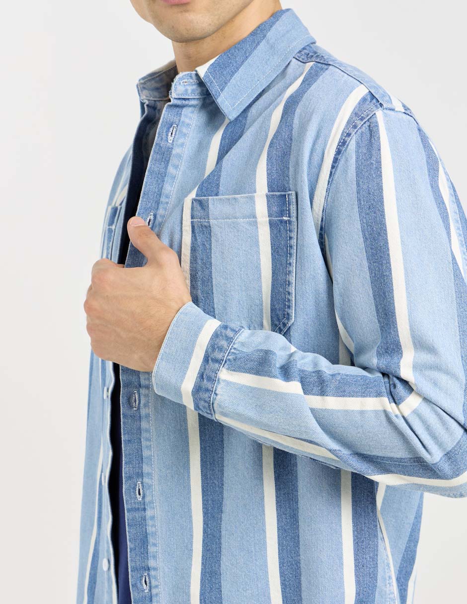 Sobrecamisa casual That's It de algodón manga larga para hombre