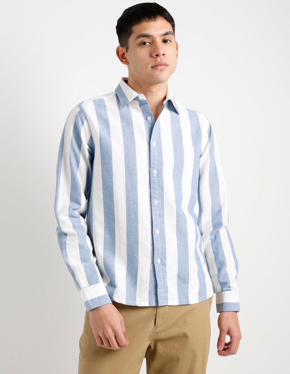 Camisa casual That's It de algodón manga larga para hombre