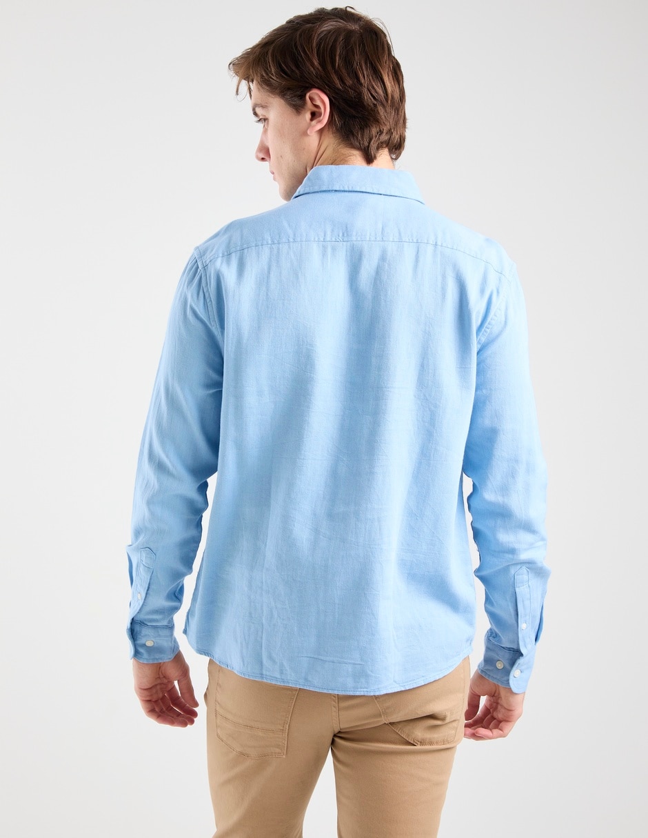 Camisa casual de algodón manga larga para hombre 2