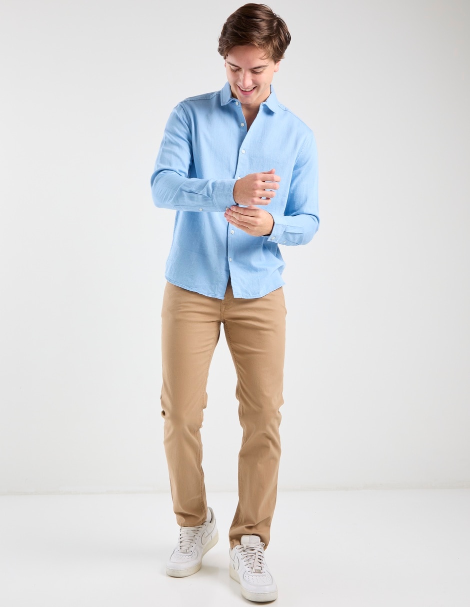 Camisa casual that's it de algodón manga larga para hombre