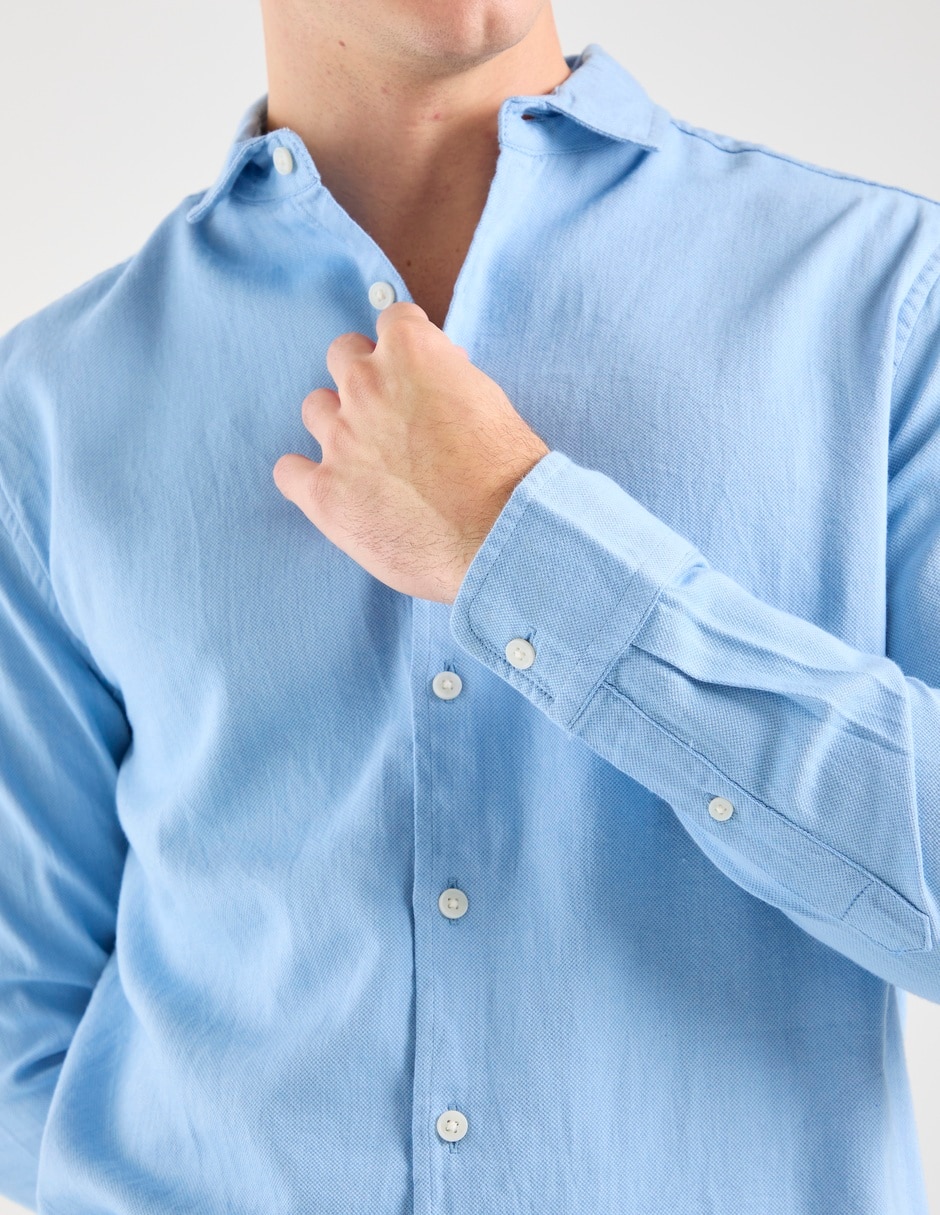 Camisa casual de algodón manga larga para hombre 4