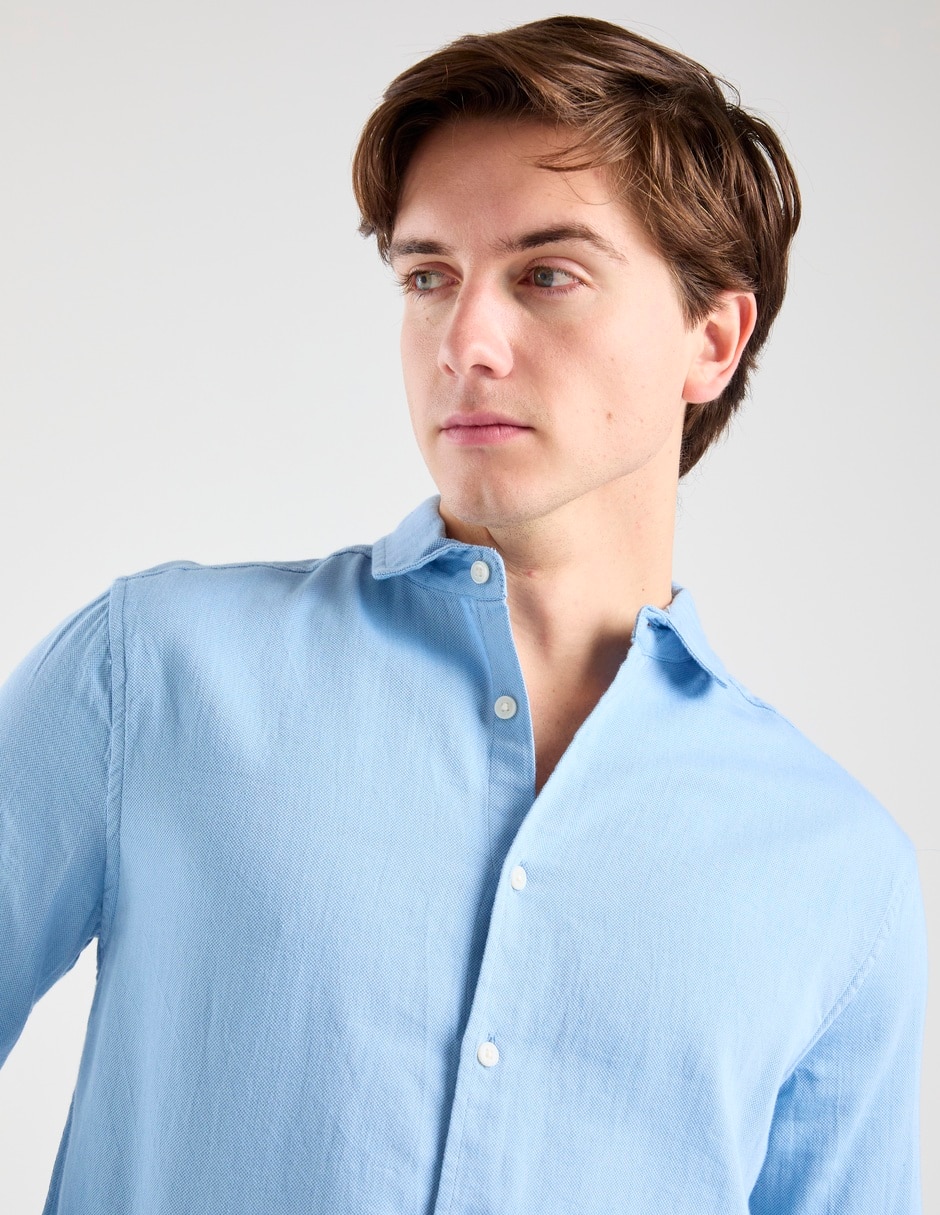 Camisa casual de algodón manga larga para hombre 5