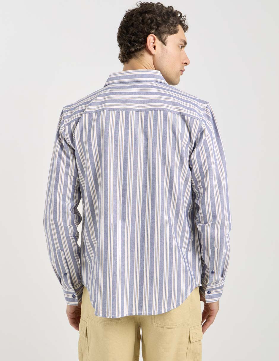 Sobrecamisa casual de algodón manga larga para hombre 2