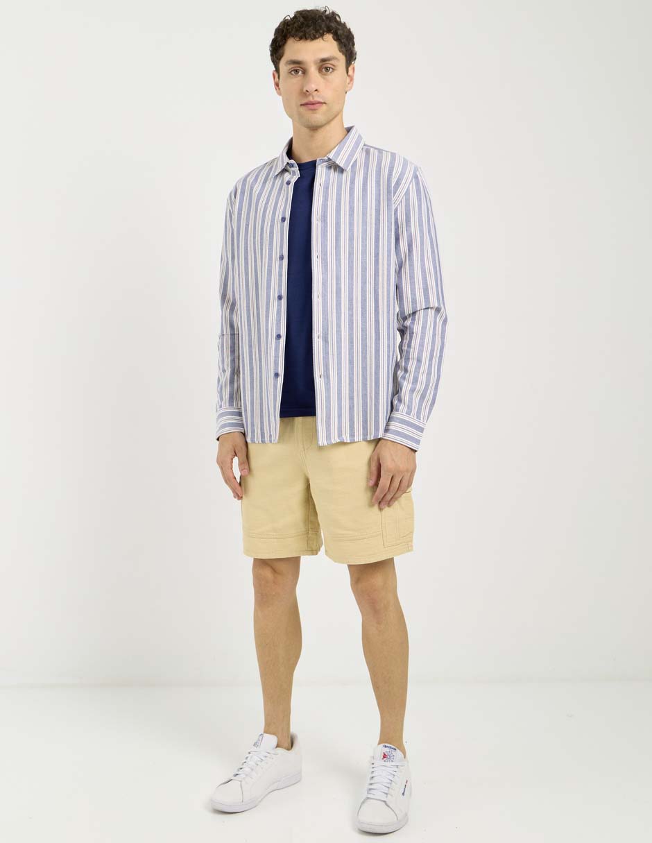 Sobrecamisa casual de algodón manga larga para hombre 3