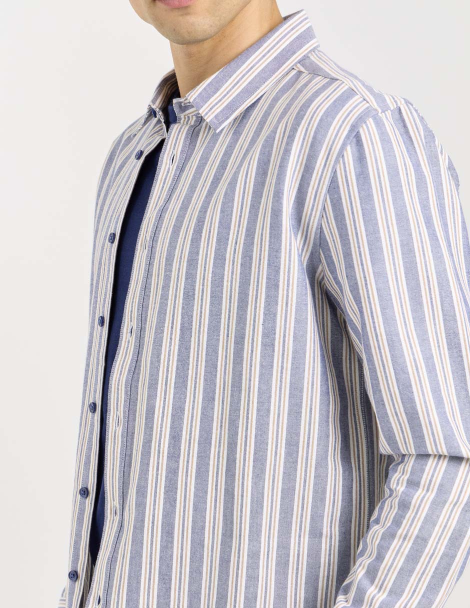 Sobrecamisa casual de algodón manga larga para hombre 4