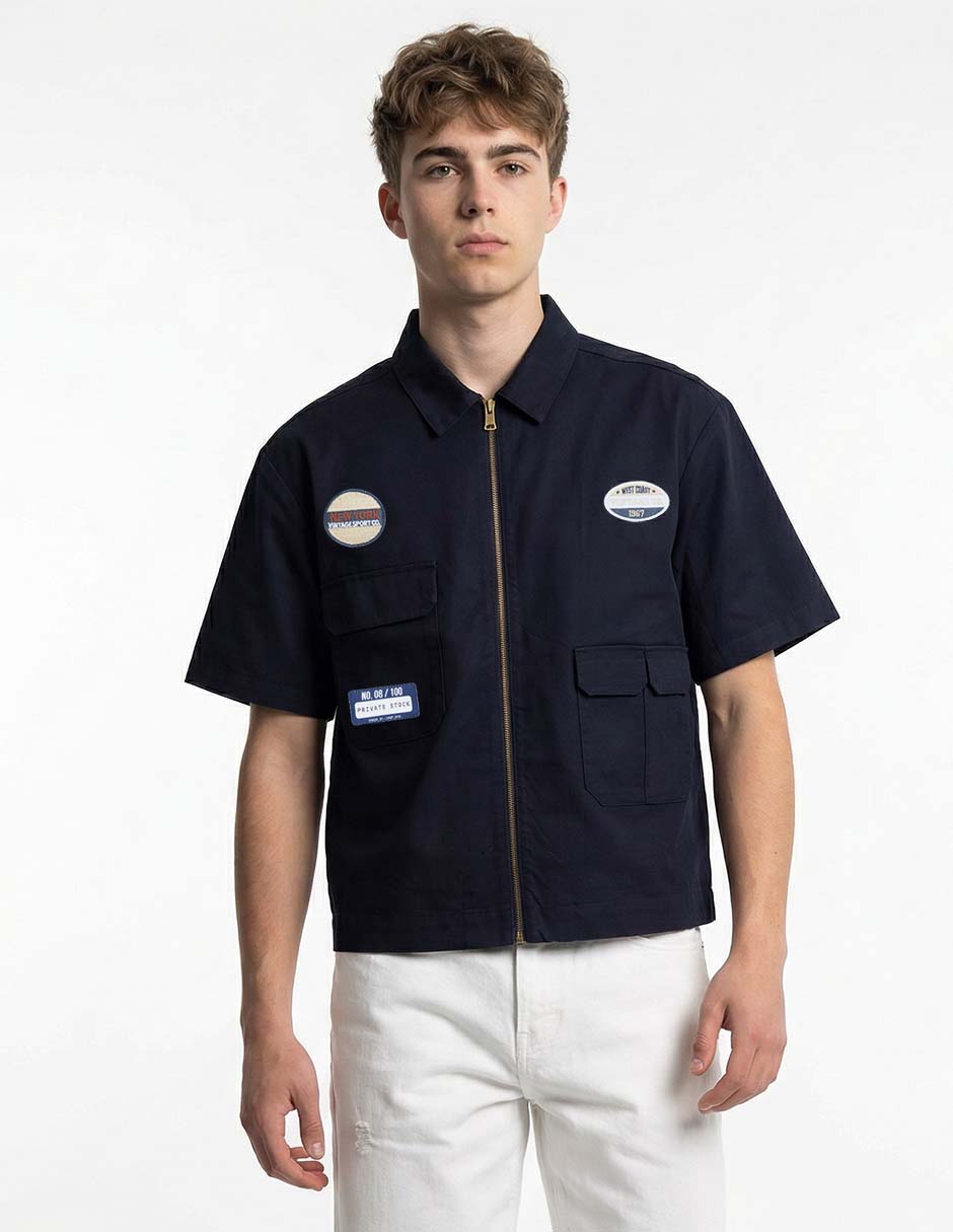 Camisa casual de algodón manga corta para hombre Camisa casual de algodón manga corta para hombre