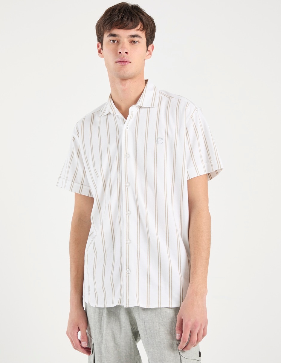 Camisa casual de algodón manga corta para hombre