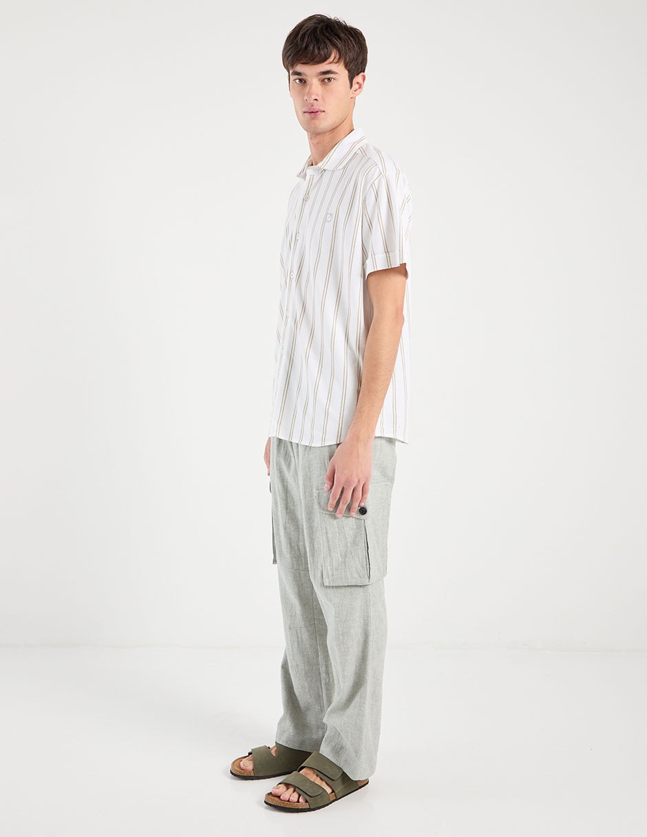 Camisa casual de algodón manga corta para hombre 3