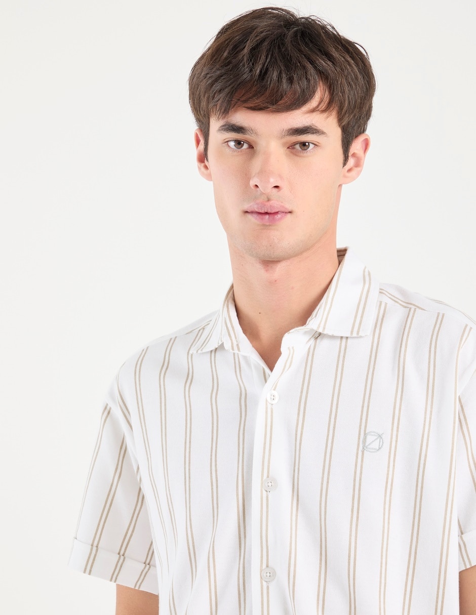 Camisa casual de algodón manga corta para hombre 4