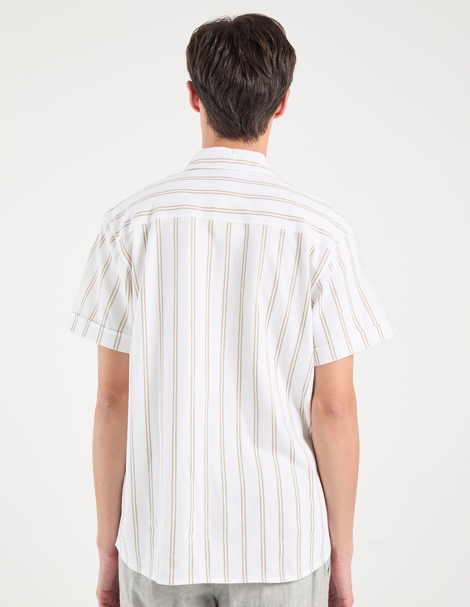 Camisa casual de algodón manga corta para hombre 6